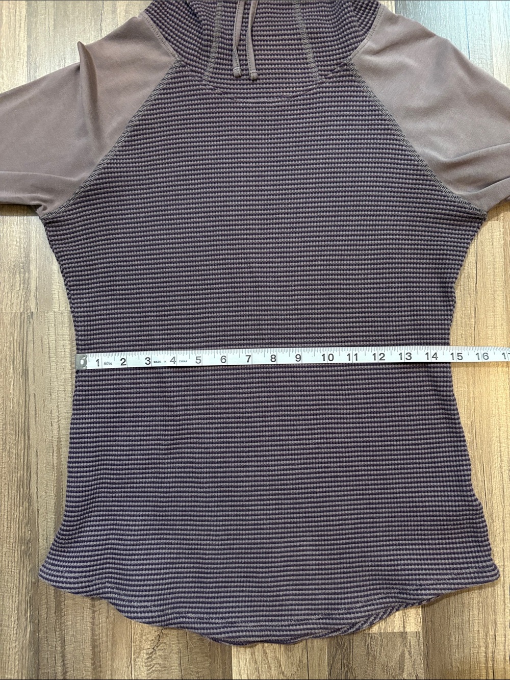 Columbia Lightly Fitted Purple Striped Hoodie with Cowl Neck - Picture 7 of 9